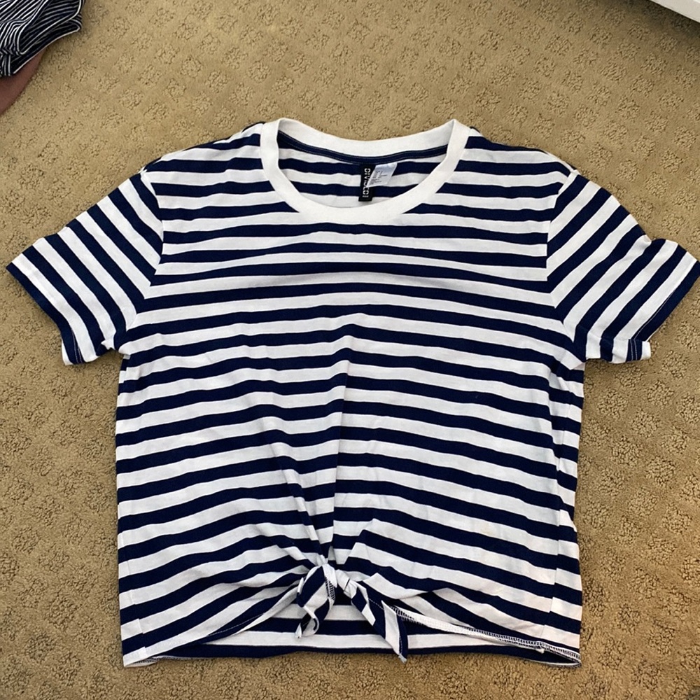 H&M Divided Navy Strip T-Shirt